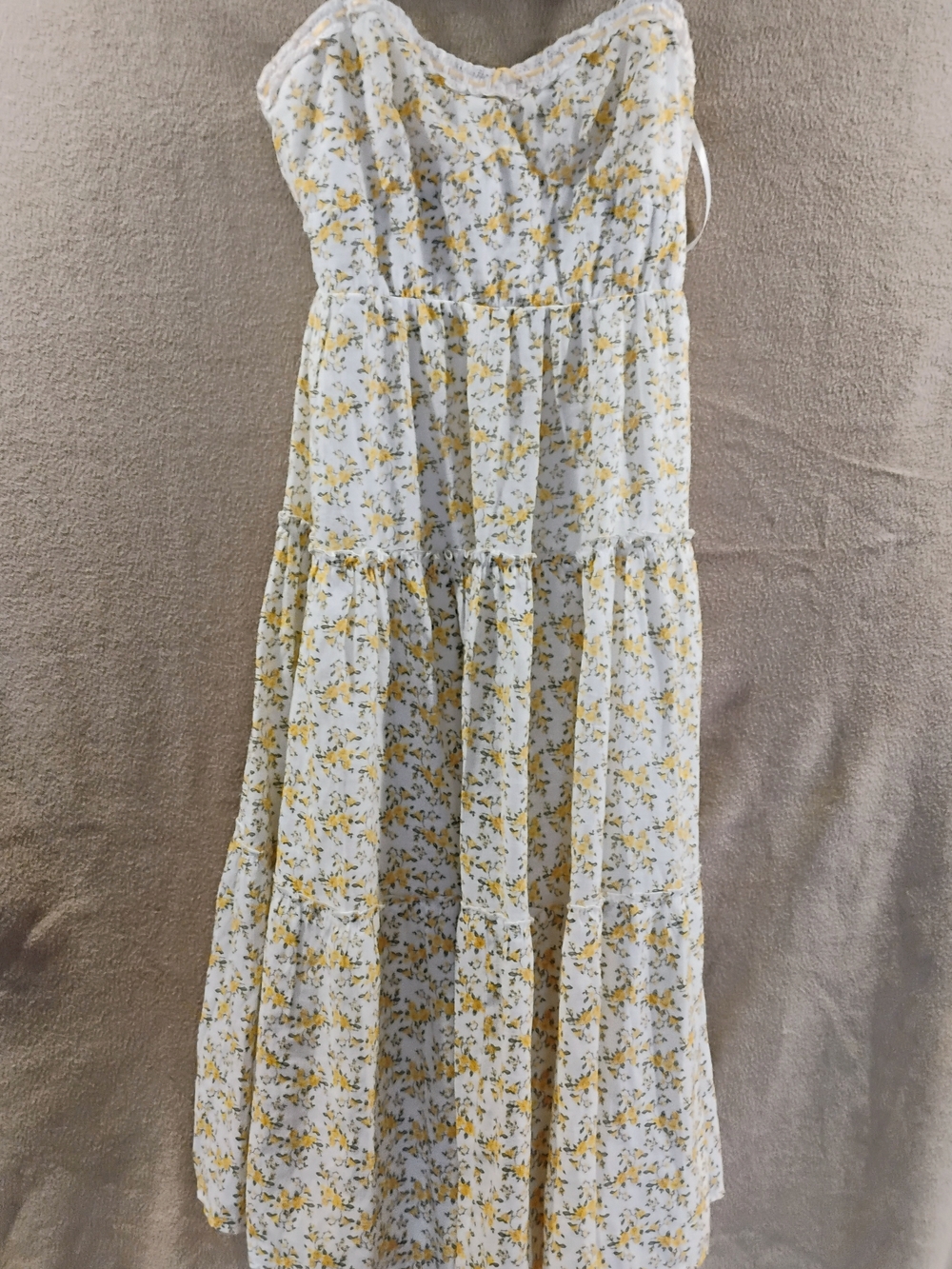 2/15 Trixxi White Midi Dress with Yellow Floral Print